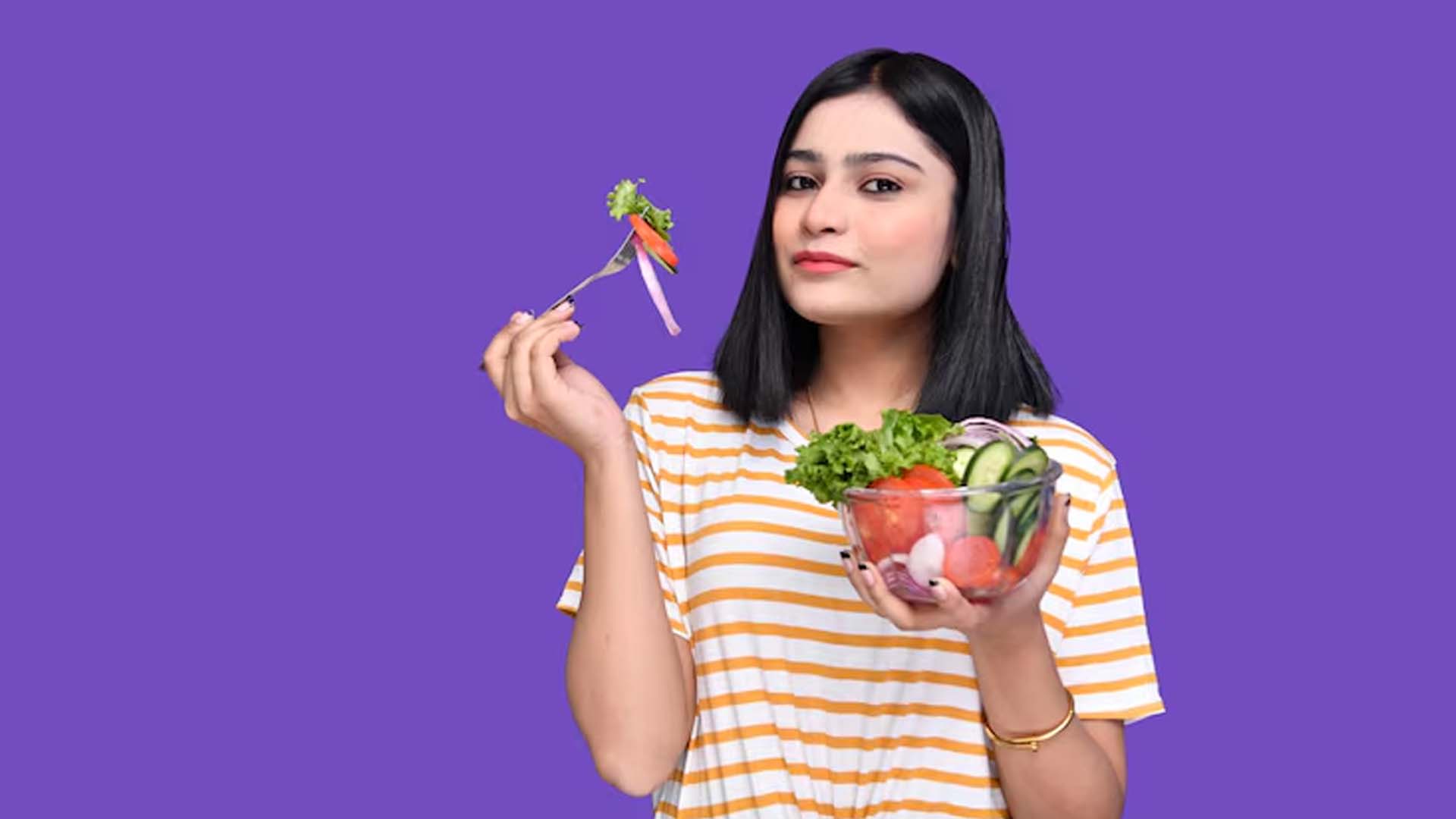 Women Eating Raw Vegetables